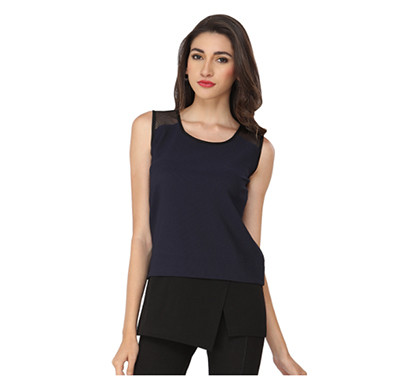 soie casual sleevless tunic (navy blue and red)